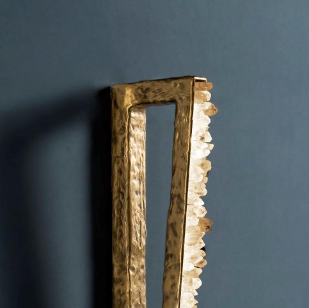 Post-Modern Quartz and Bronze Wall Light I by Aver For Sale