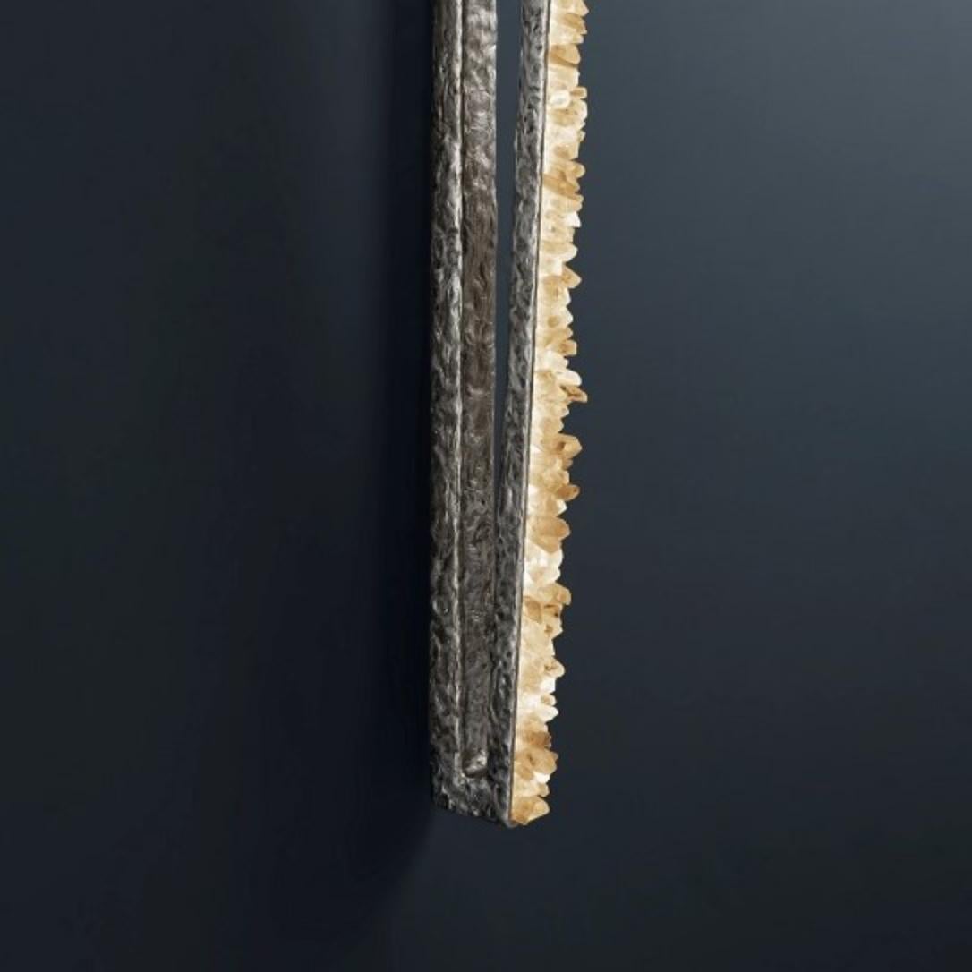 Brazilian Quartz and Bronze Wall Light II by Aver For Sale