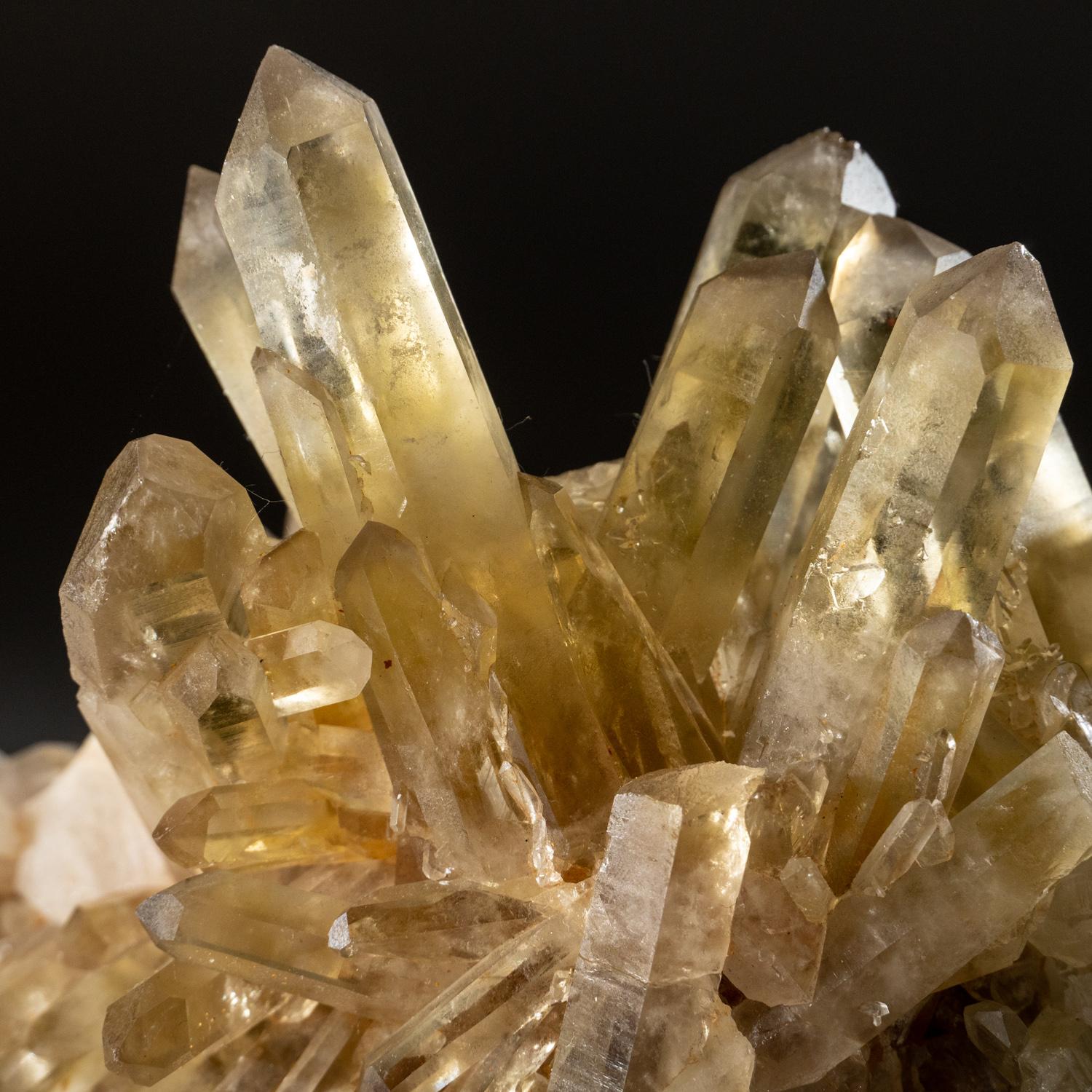 From Guilin, Guanxi Zhuang, China

Transparent yellow quartz citrine quartz crystals with smoky phantoms at the termination. Dominated by a large single crystal with lustrous termination and etched prism faces.

 

3.4 lbs, 6 x 3.5 x 5 inches