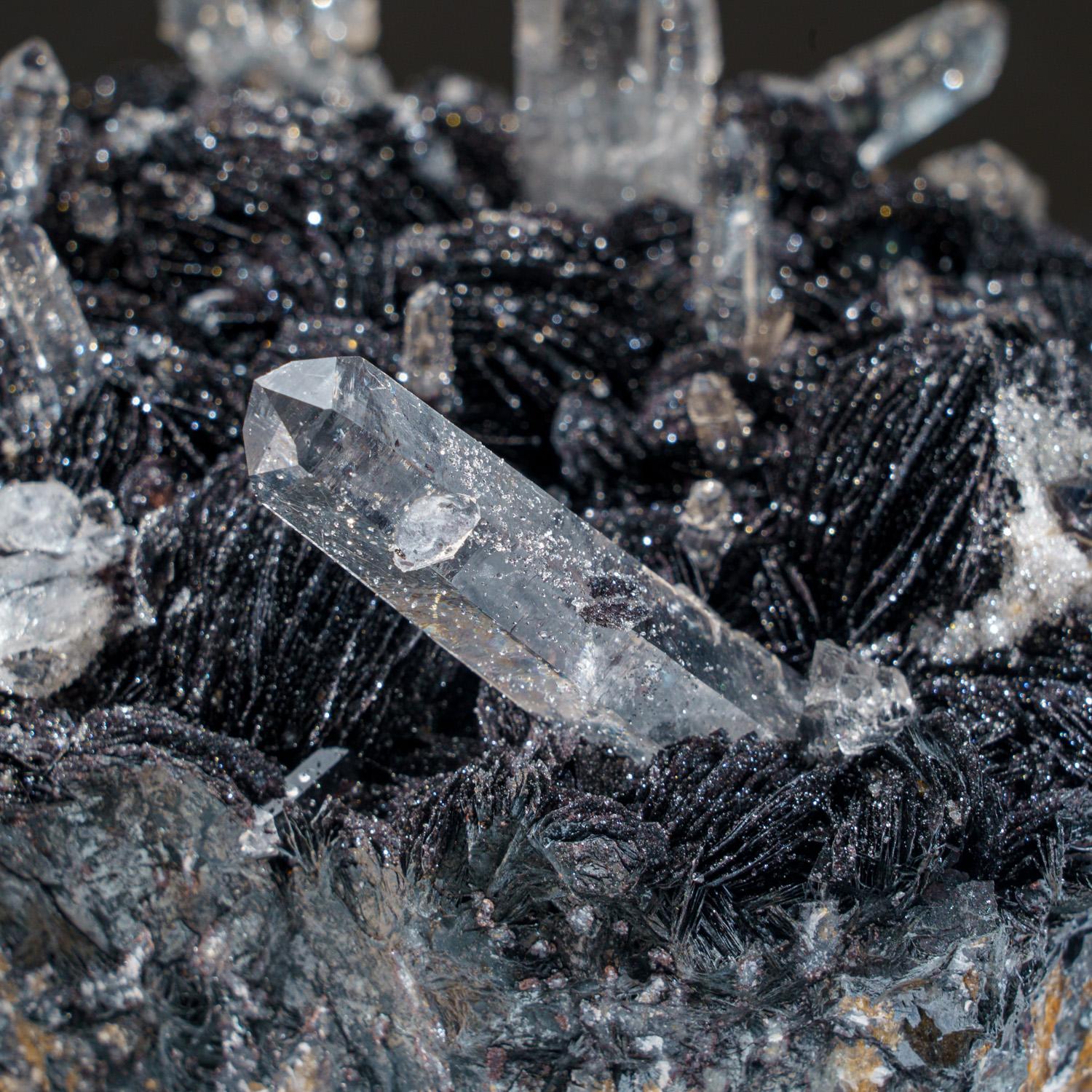 From Lechang Mine, Lechang County, Heyuan Prefecture, Guangdong Province, China

Rosette of bladed black hematite crystals intergrown with 3