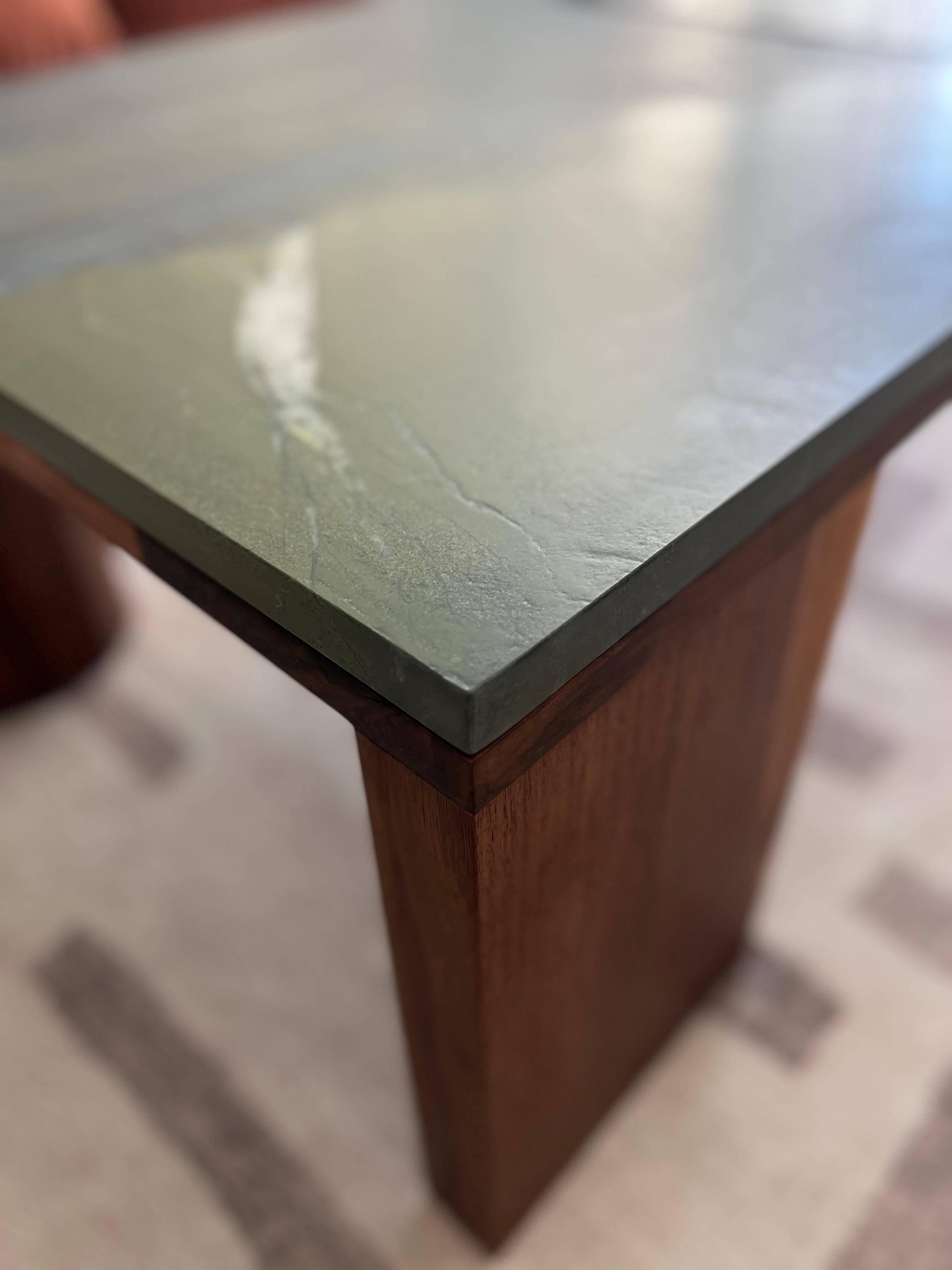 Quartzite and Walnut Cocktail Table In New Condition For Sale In Toronto, CA