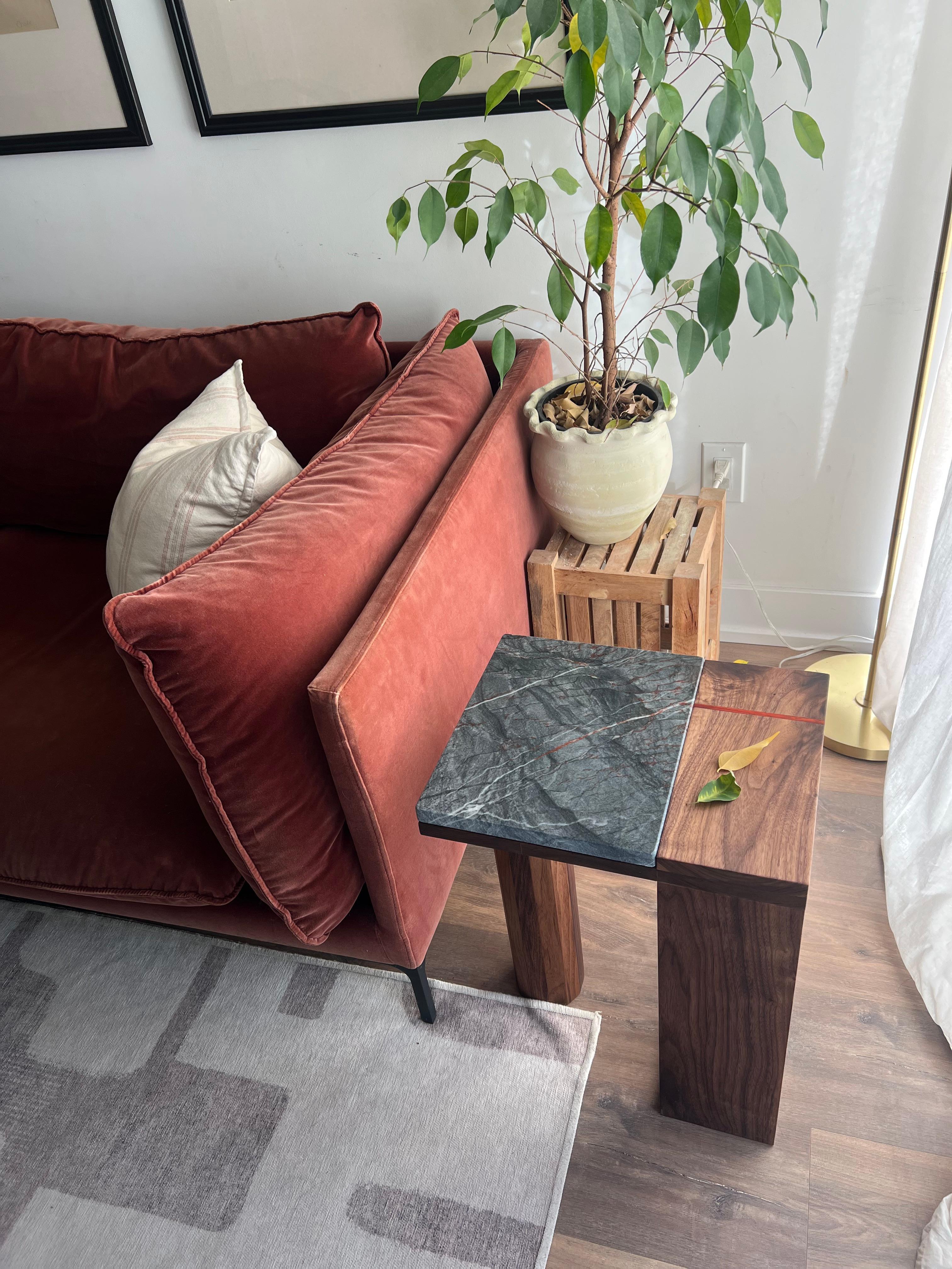 Quartzite and Walnut Table For Sale 2
