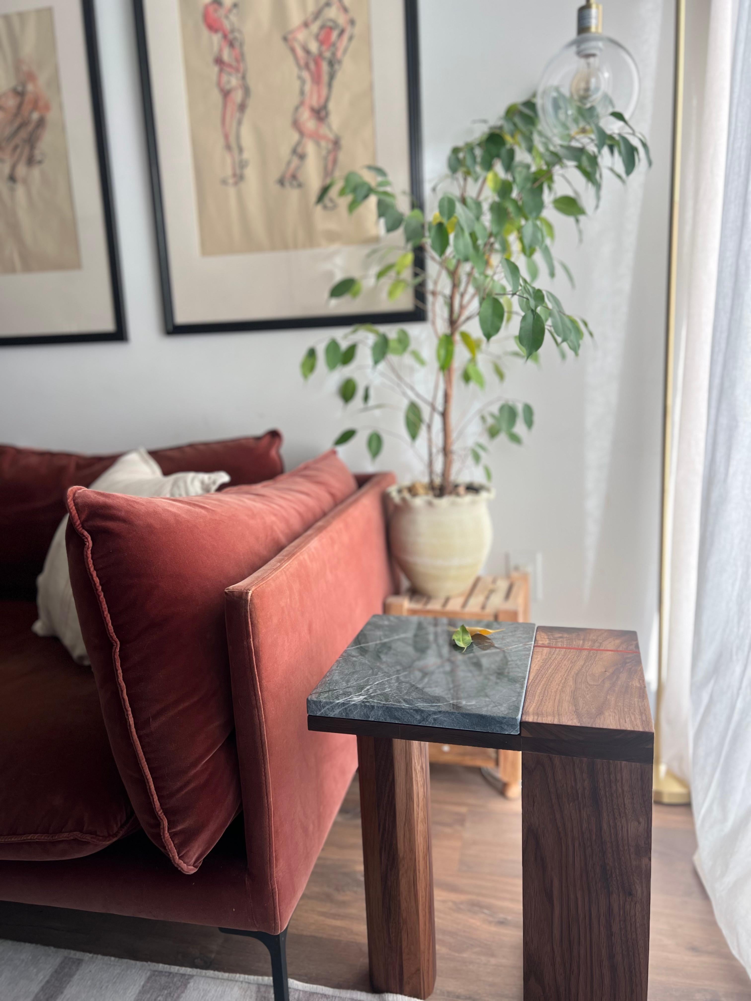 Quartzite and Walnut Table For Sale 5