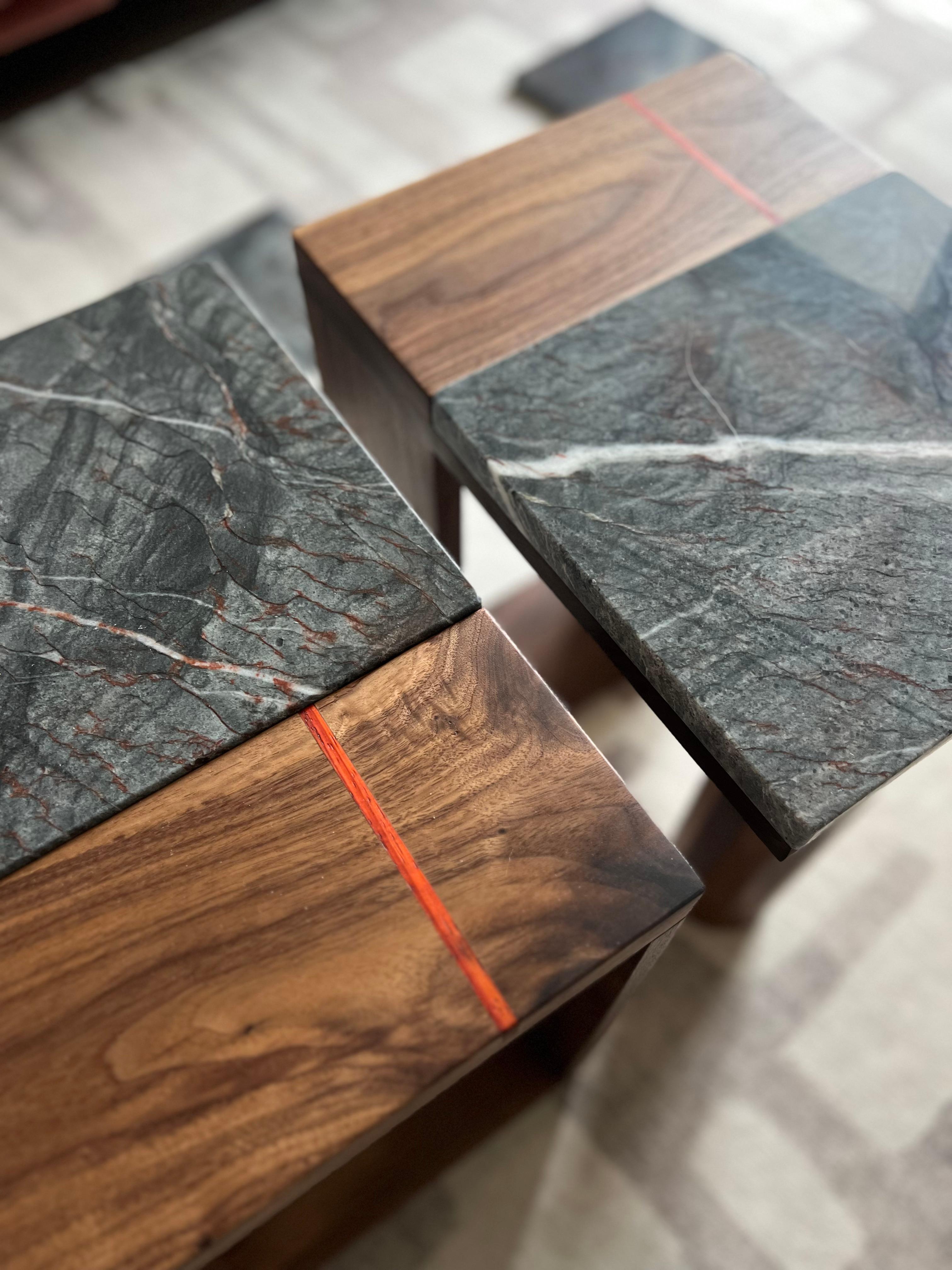 Quartzite and Walnut Table For Sale 6