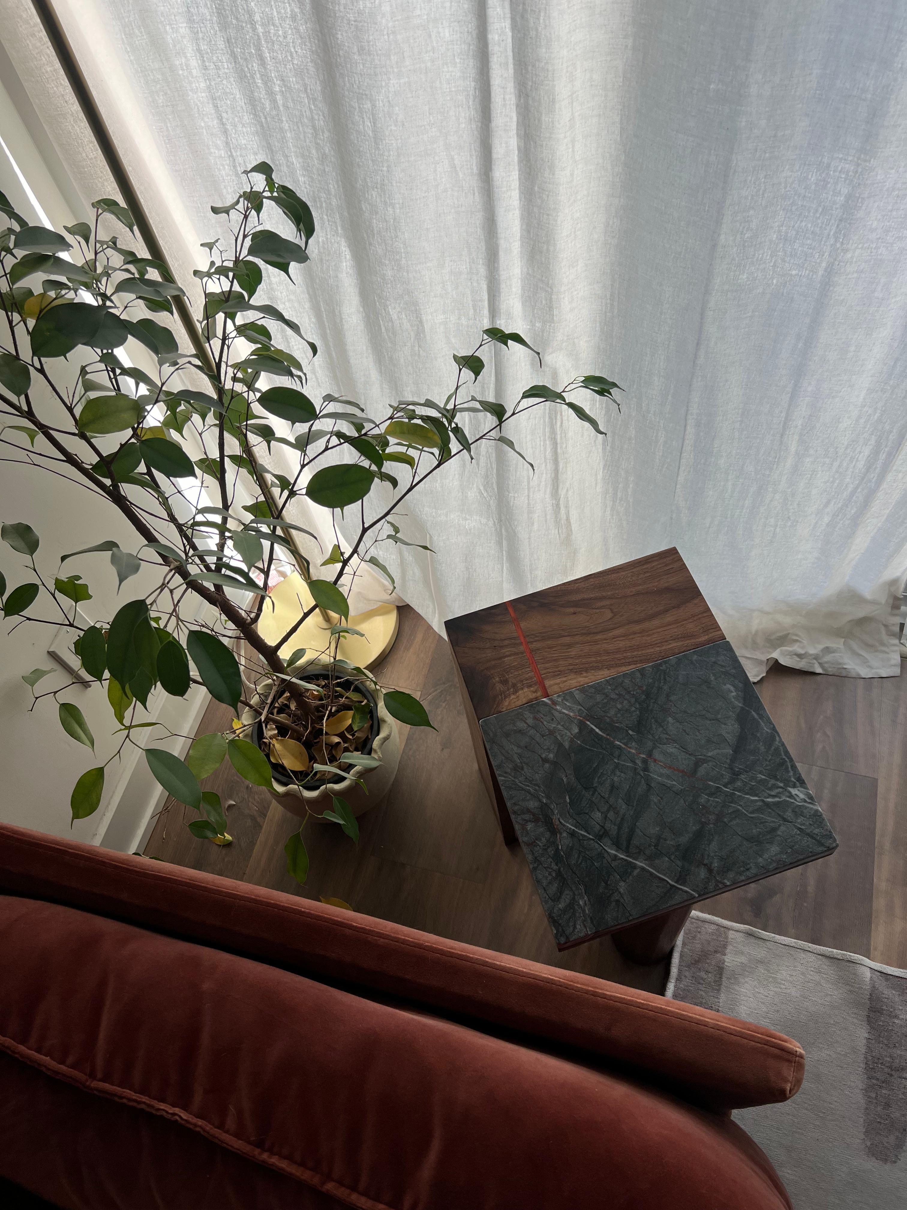 Canadian Quartzite and Walnut Table For Sale