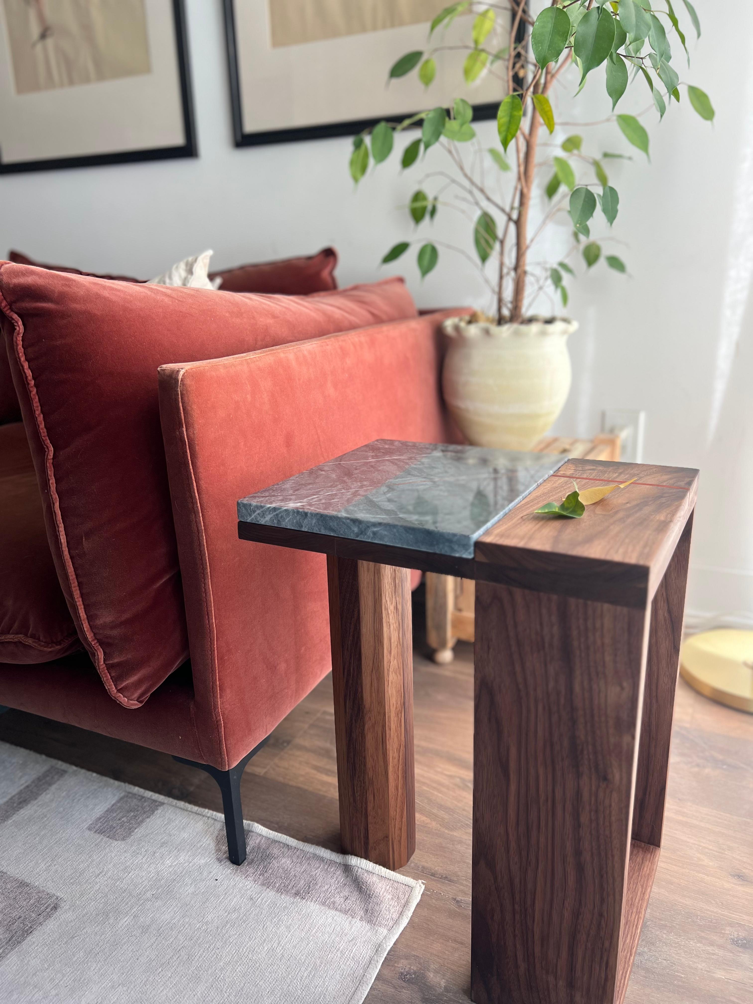 Quartzite and Walnut Table For Sale 1