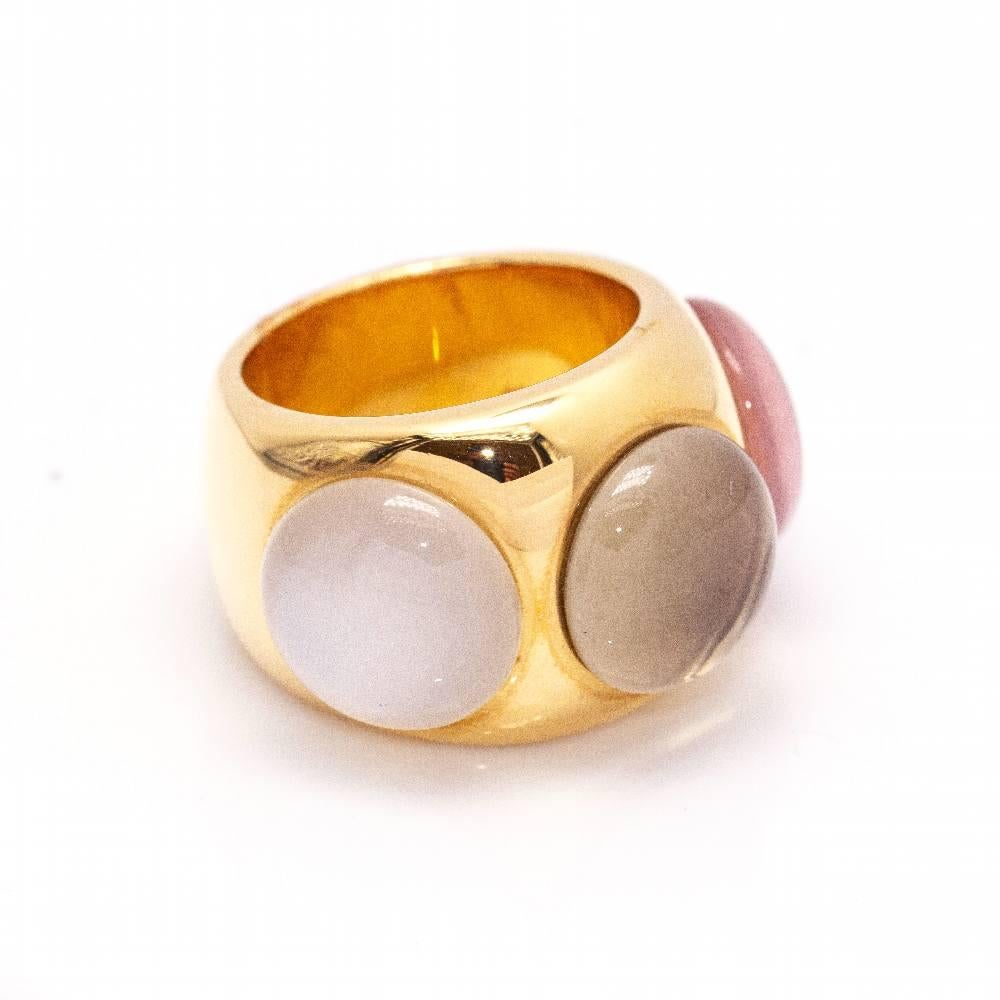 Rose Gold Ring with 6,34cts Quartz cabochon for woman  Size 14  18kt Rose Gold  20,88 grams  Brand new item  Ref. D361603UZ