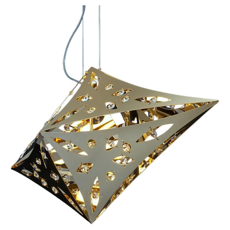 Quasar Lámpara Colgante Horizontal Dorada by Aggiolight en venta