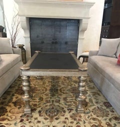 Quatrain for Dessin Fournir Tall Silver Leaf & Slate Coffee Table