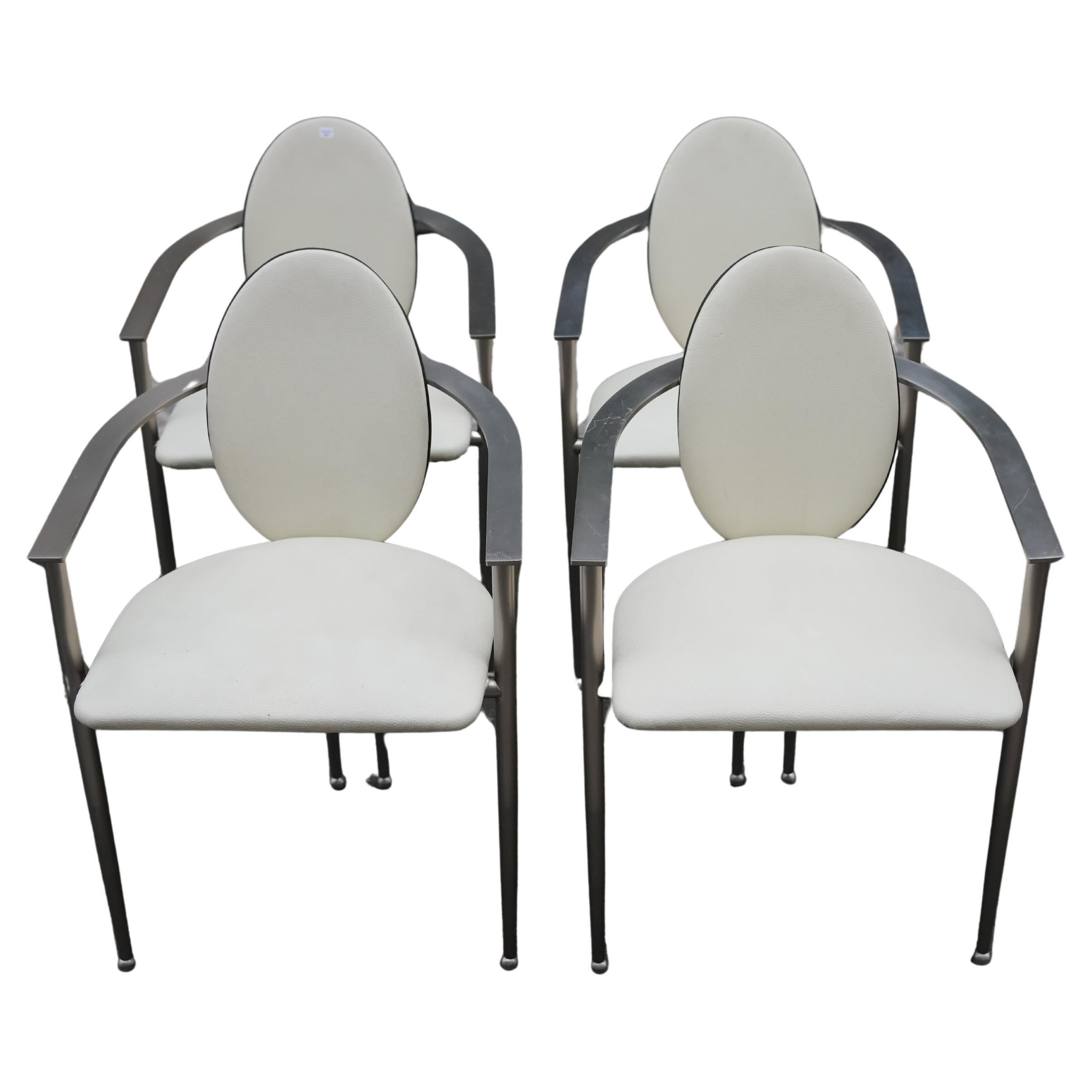Quatre chaises blanches Belgochrom en venta