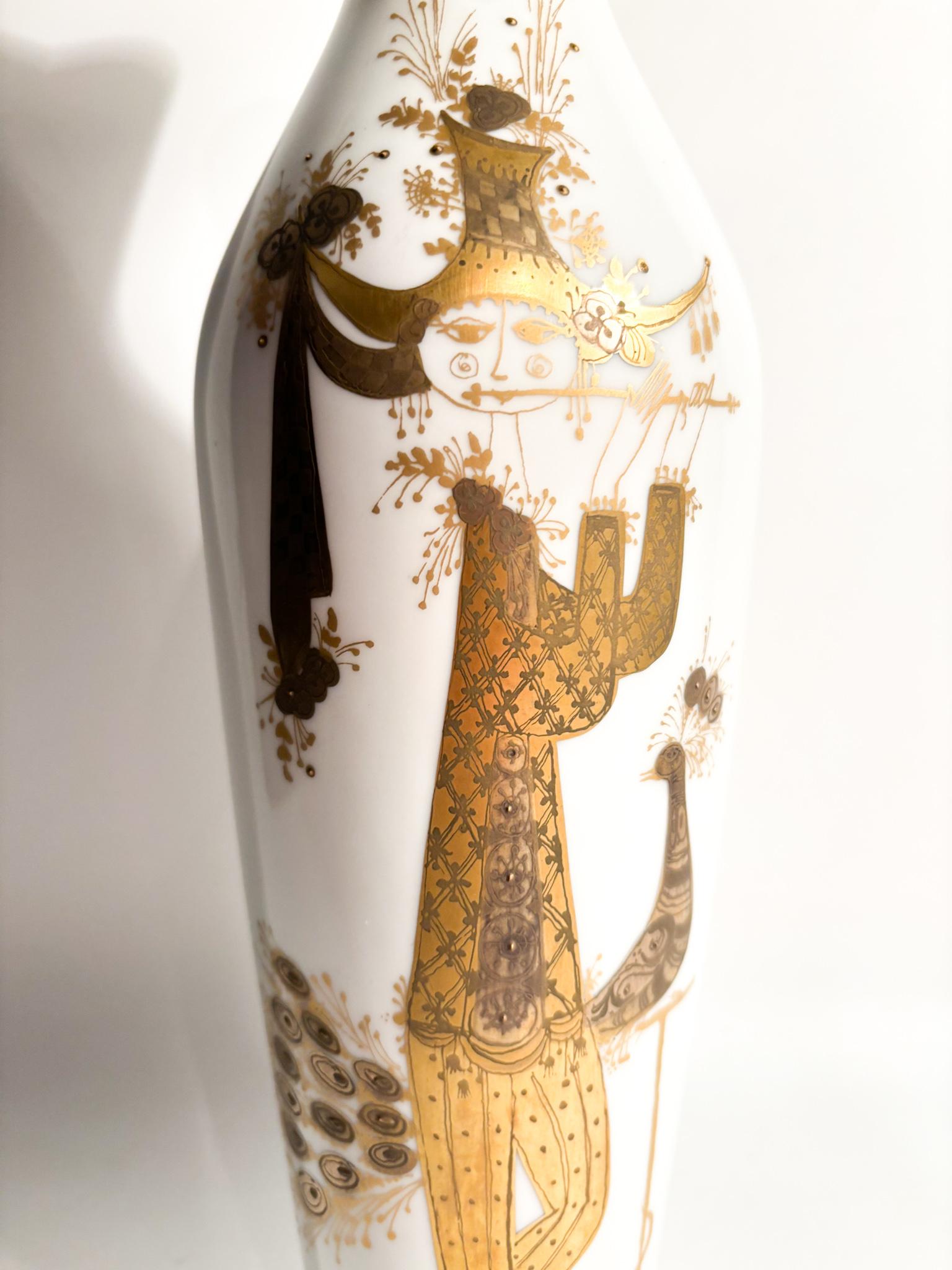 Mid-Century Modern Quatre Couleurs Porcelain Vase by Rosenthal Studio Linie by Bjorn Wiinblad 1960s For Sale