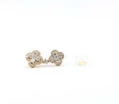 Quatrefoil Diamond Dangle Earrings in 14k Yellow Gold