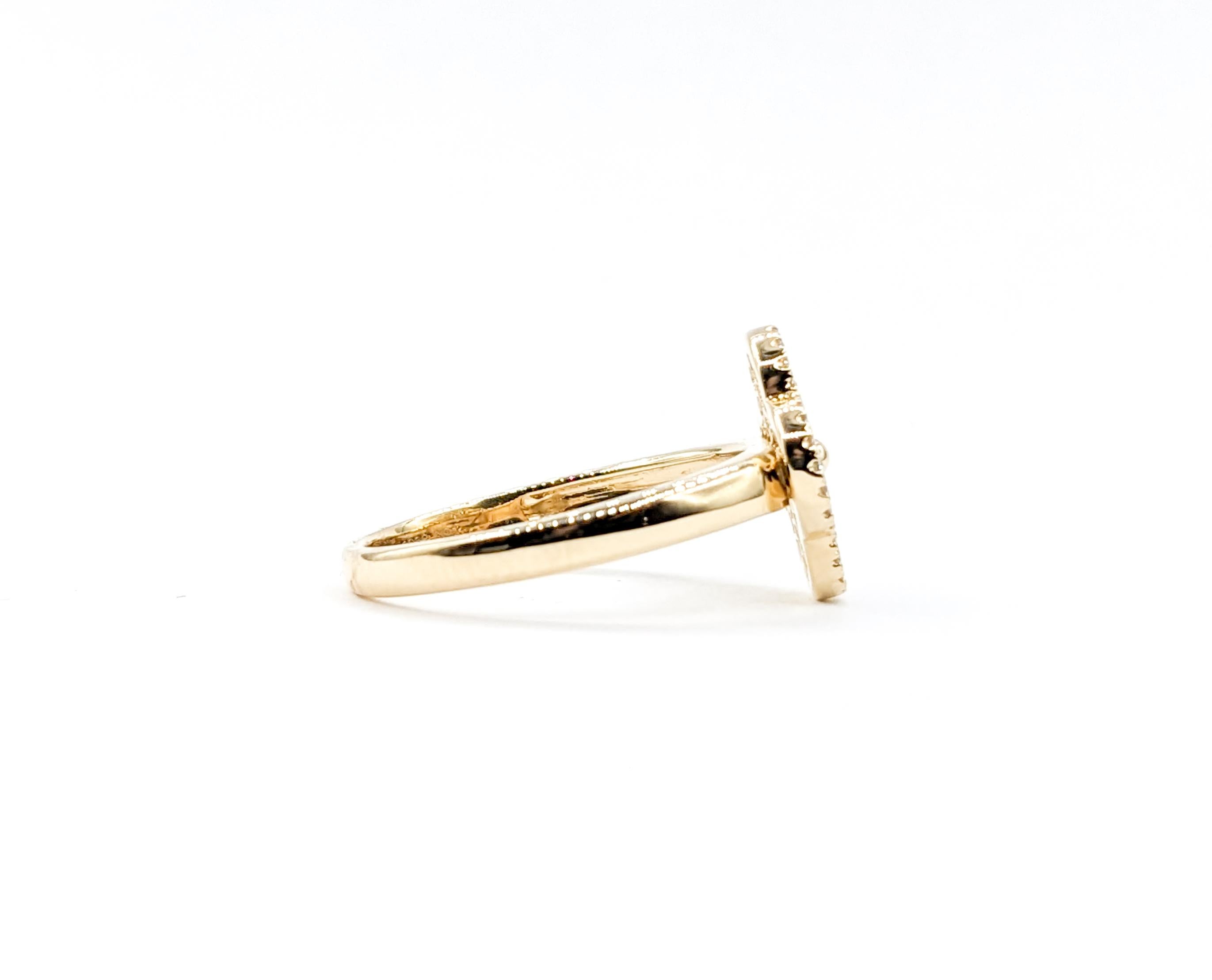 Gelbgold-Diamantring mit Quatrefoil Damen