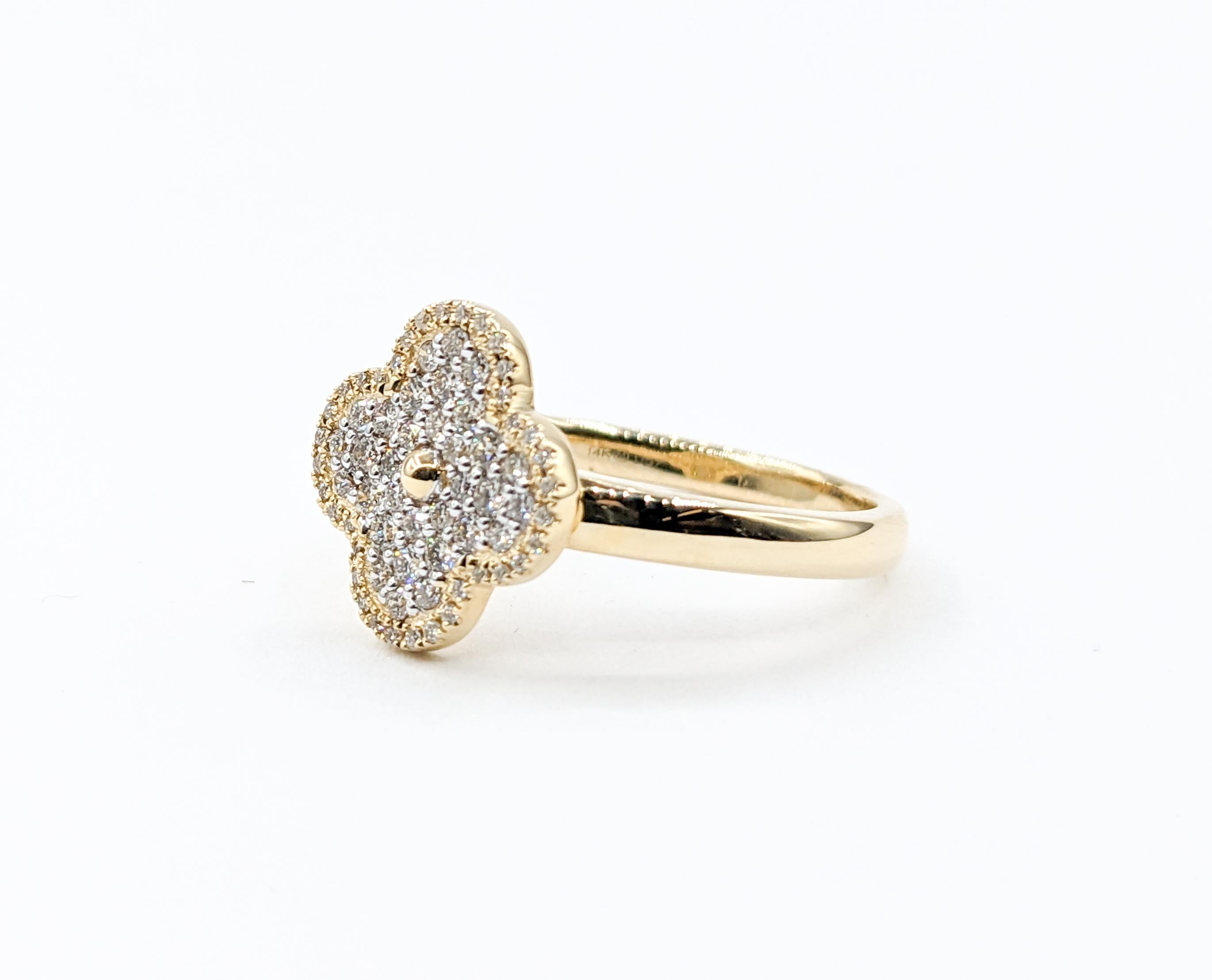 Gelbgold-Diamantring mit Quatrefoil 2