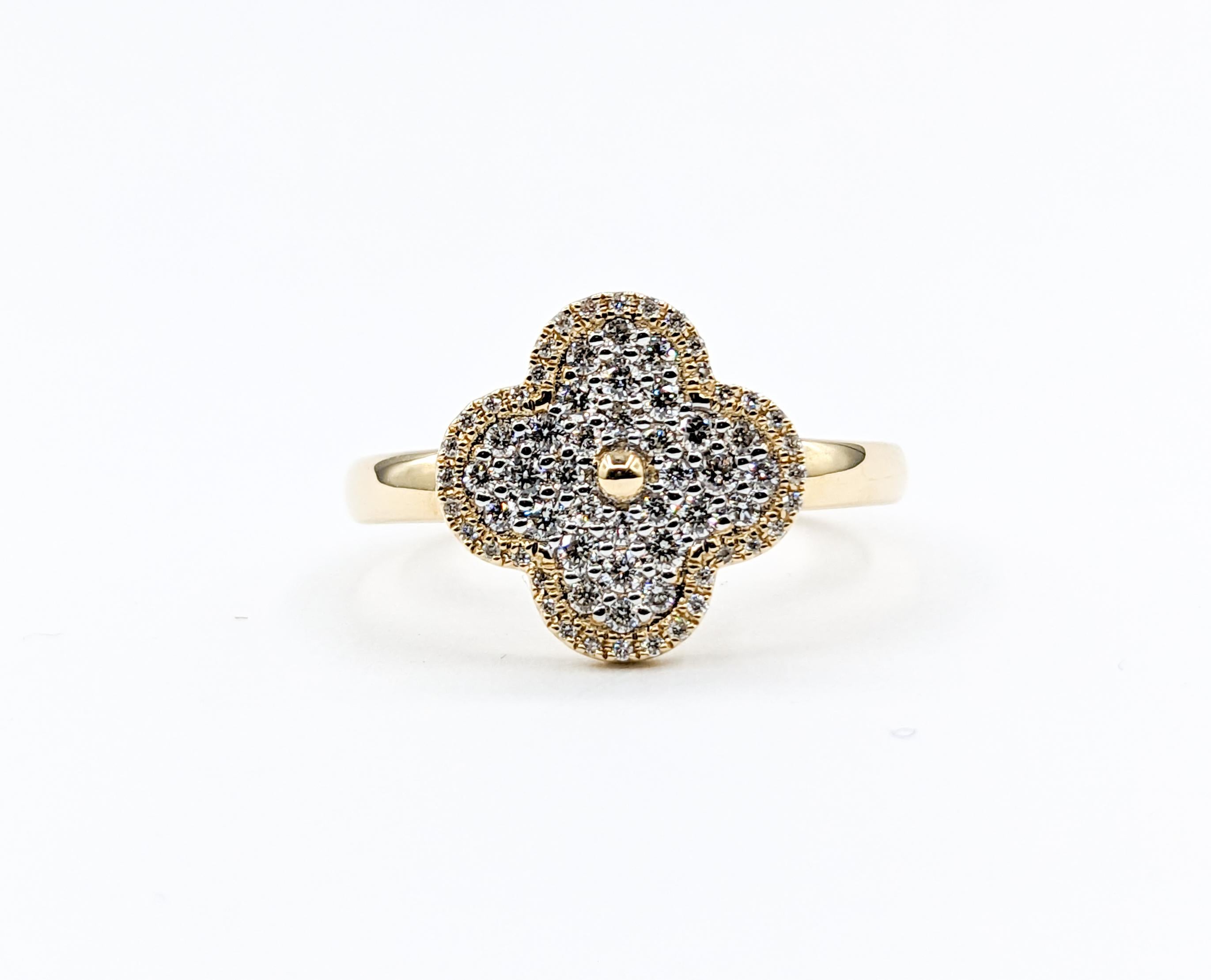 Gelbgold-Diamantring mit Quatrefoil 3