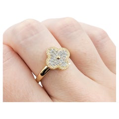 Gelbgold-Diamantring mit Quatrefoil