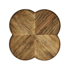 Quatrefoil French Country End Table - Medium Brown