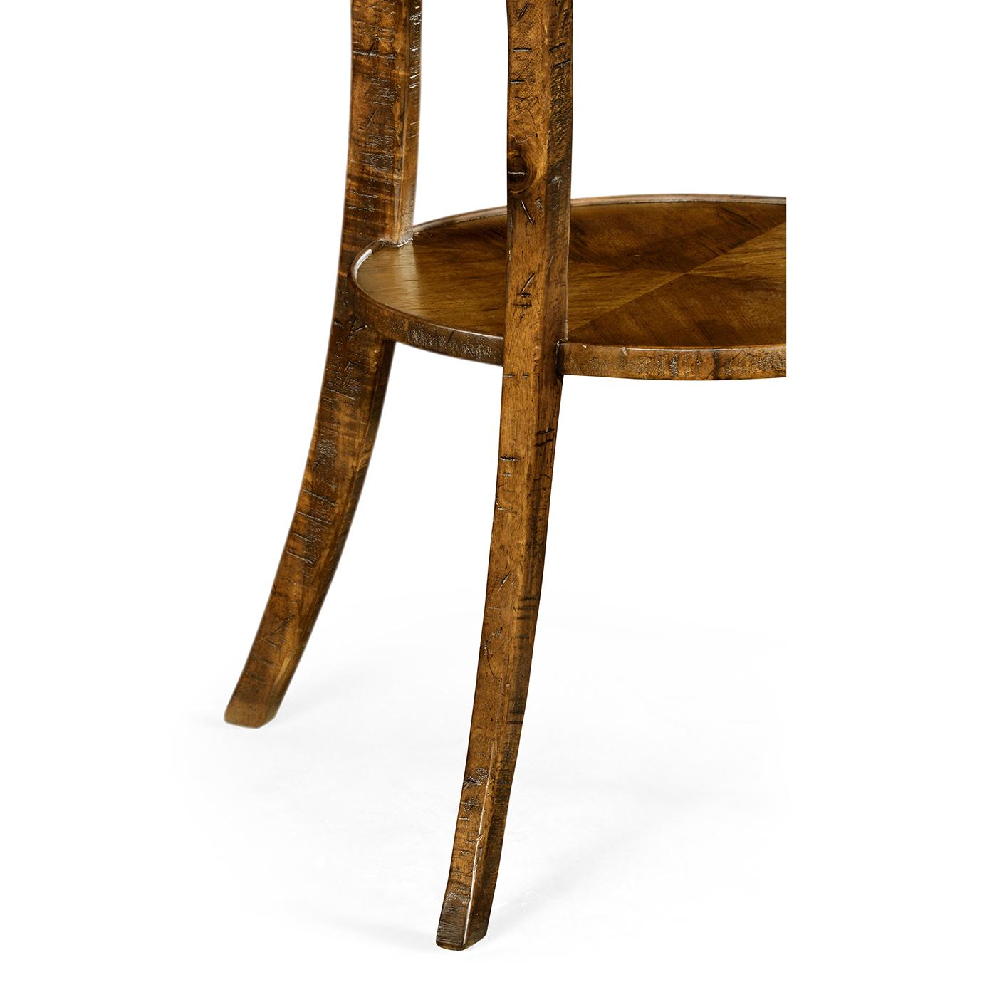 Quatrefoil French Country End Table - Walnut Finish In New Condition For Sale In Westwood, NJ