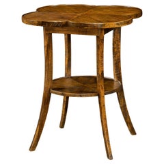 Tavolino Quatrefoil French Country - Finitura noce