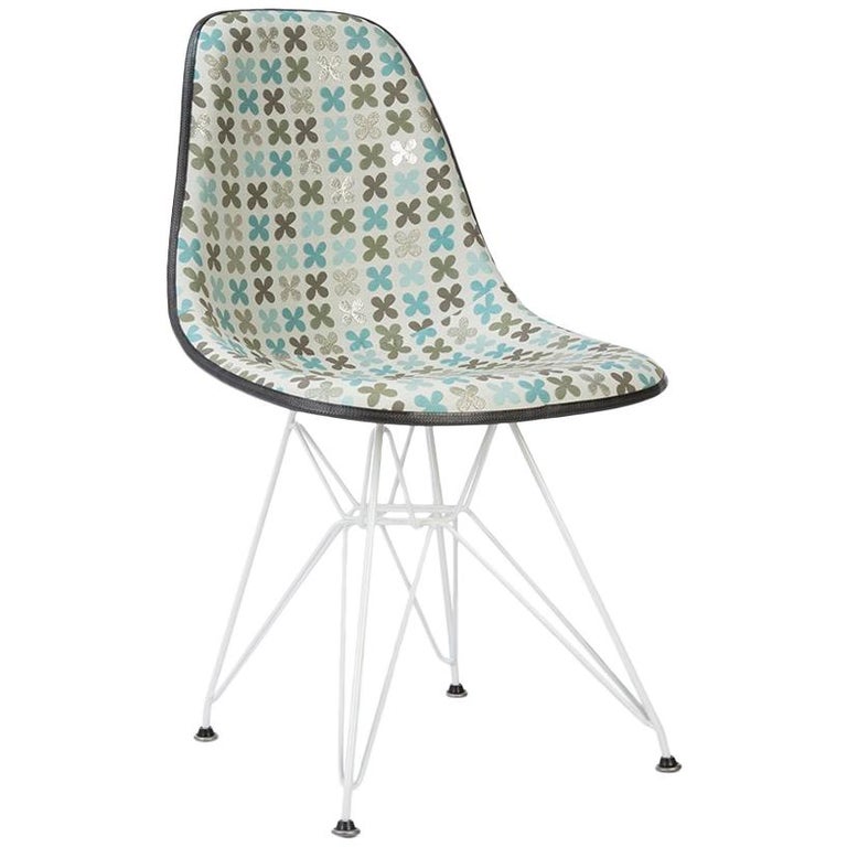 Quatrofoil' Herman Miller Eames DSR Side Chair with Alexander Girard Fabric  at 1stDibs