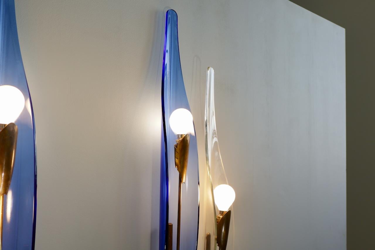 Mid-20th Century Quattro Applique 'Dahlia' di Max Ingrand per Fontana Arte, modello 1461 signed in vendita