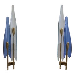 Quattro Applique 'Dahlia' di Max Ingrand per Fontana Arte, modello No. 1461