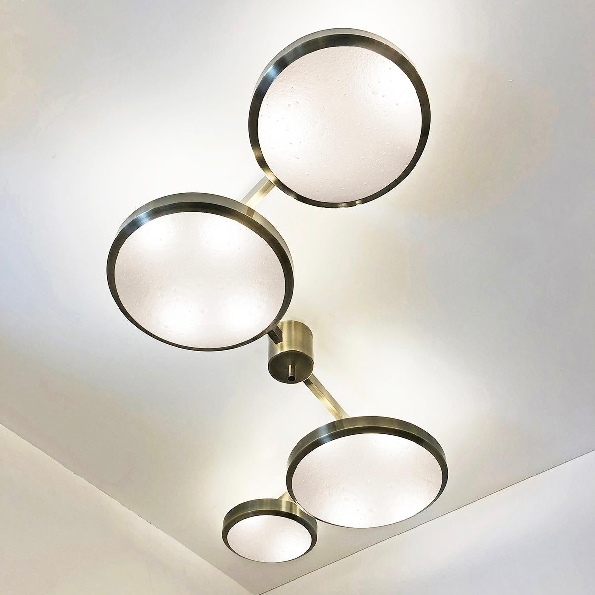 Quattro Ceiling Light by Gaspare Asaro - Polished Brass Finish For Sale 1