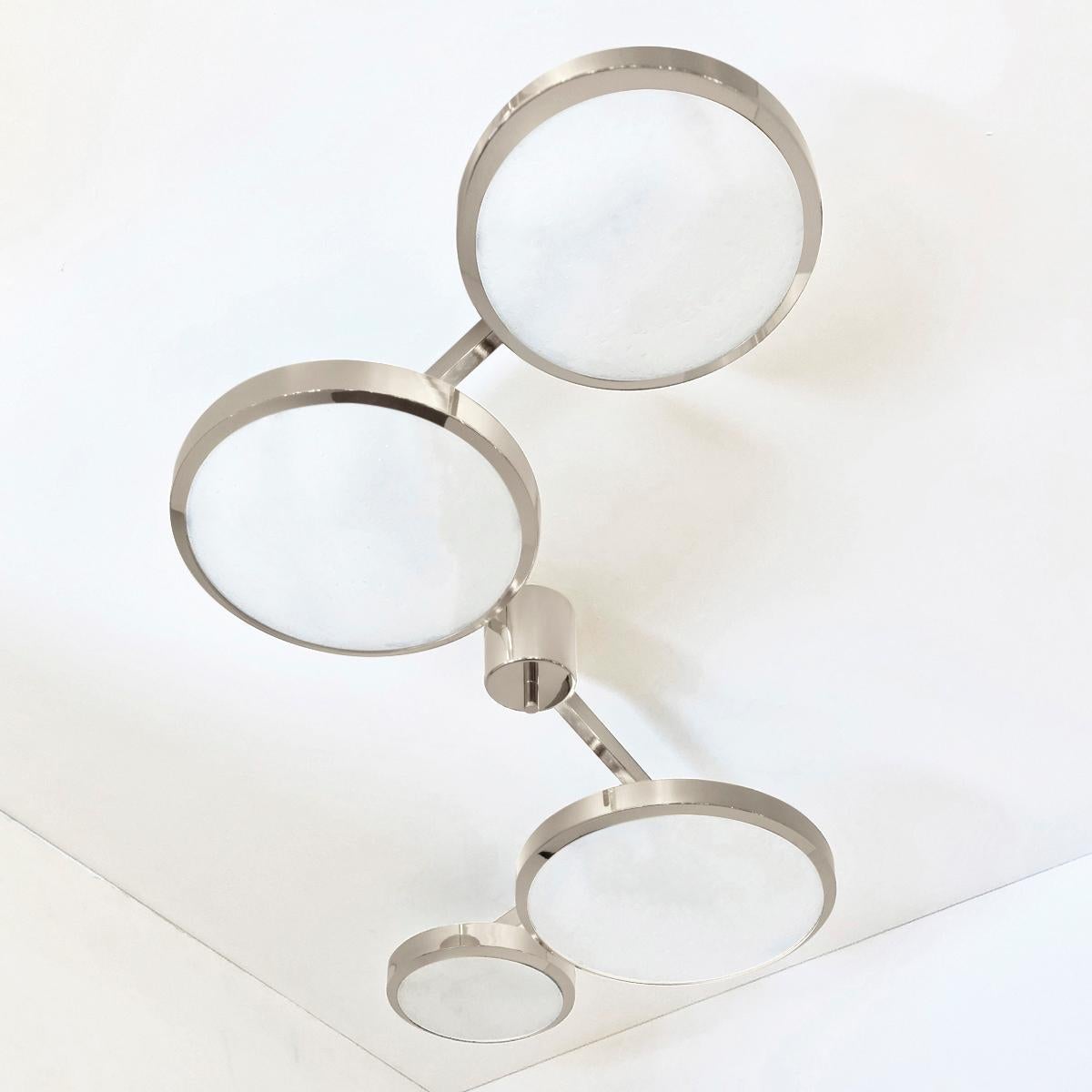 Quattro-Deckenleuchte von Gaspare Asaro, polierte Nickel-Finish (Moderne) im Angebot