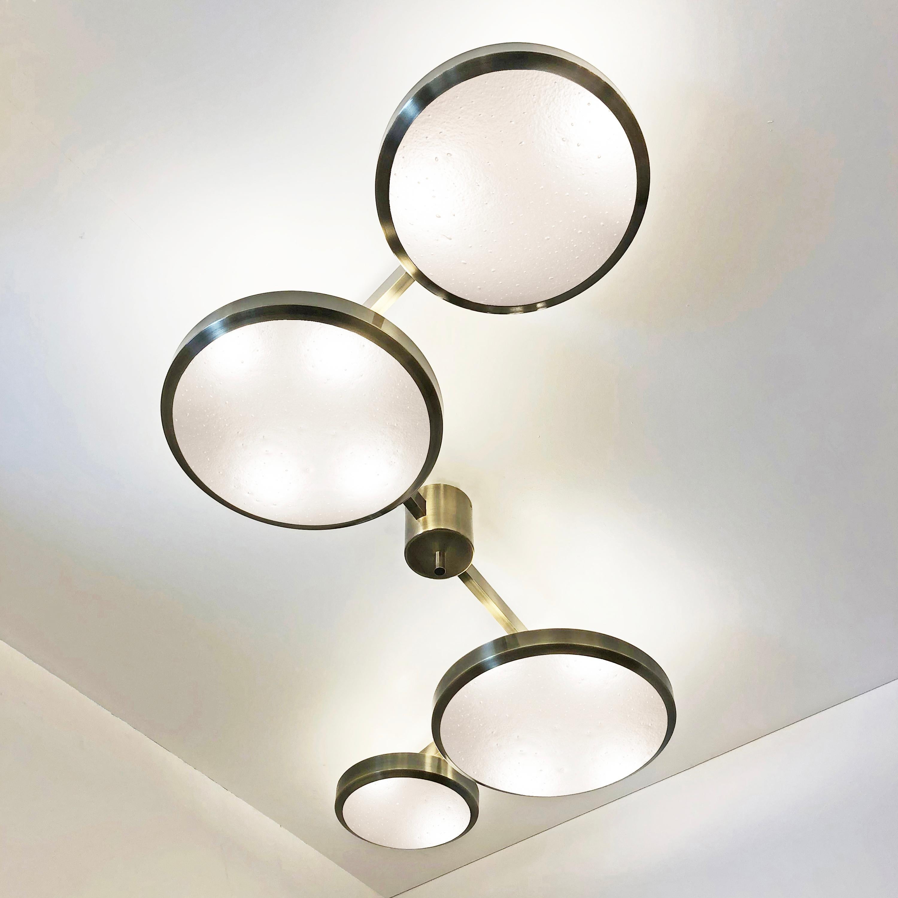Quattro-Deckenleuchte von Gaspare Asaro, polierte Nickel-Finish im Angebot 1