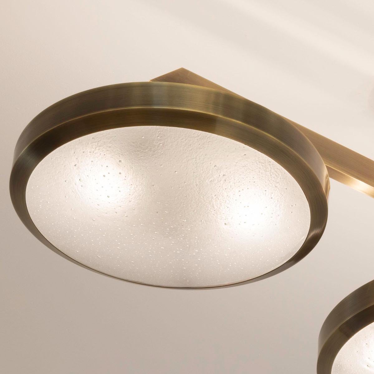 Brass Quattro Ceiling Light by Gaspare Asaro-Bronze Finish For Sale