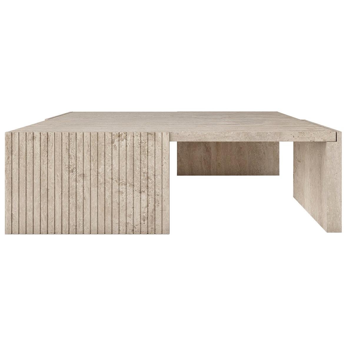 21e siècle, moderne, naturel, beige, travertin, table basse Quattro