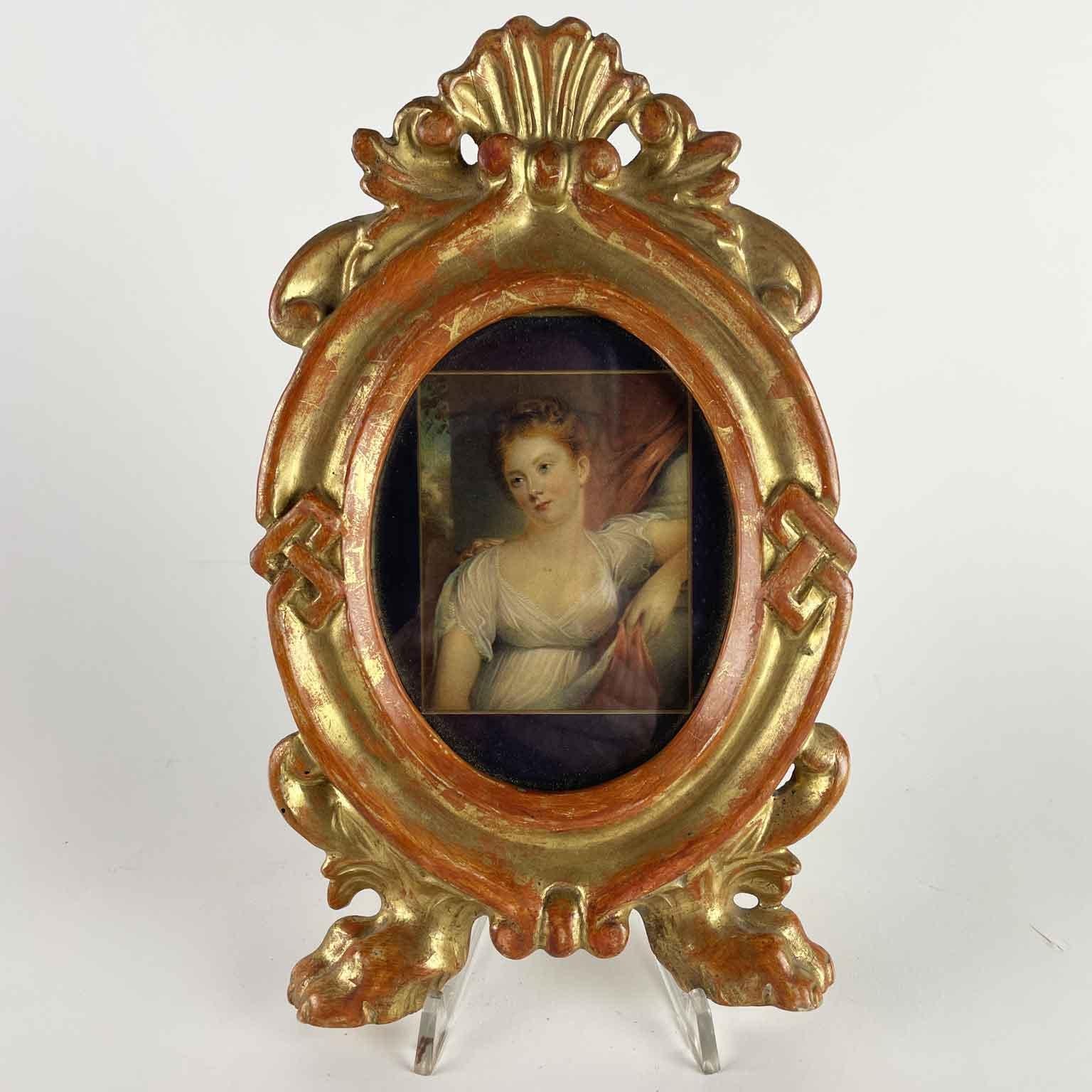 Quattro Cornici Portafoto Italiane Carlo XX in Legno Scolpito e Dorato Set di 4 im Angebot 4