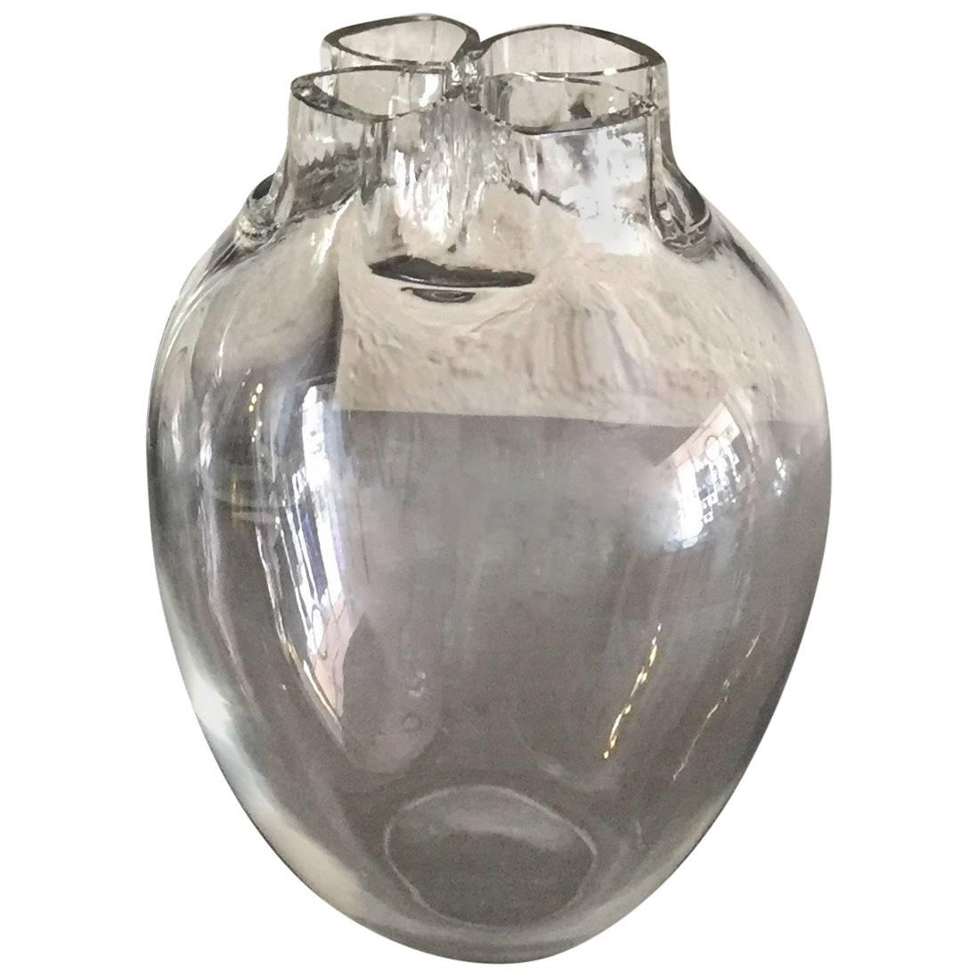 'Quattro Fori' Murano Art Glass Vase by Flavio Barbini for Alfredo Barbini