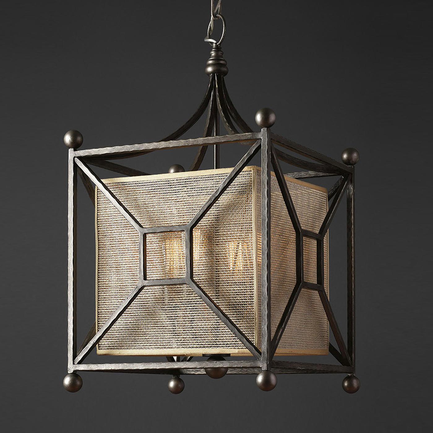 Drawing inspiration from the rich Renaissance tradition that marks the essence of Tuscan decor, this lantern is a special addition to a modern living room or Classic dining room. The hand-forged and hammered stainless steel structure take the form