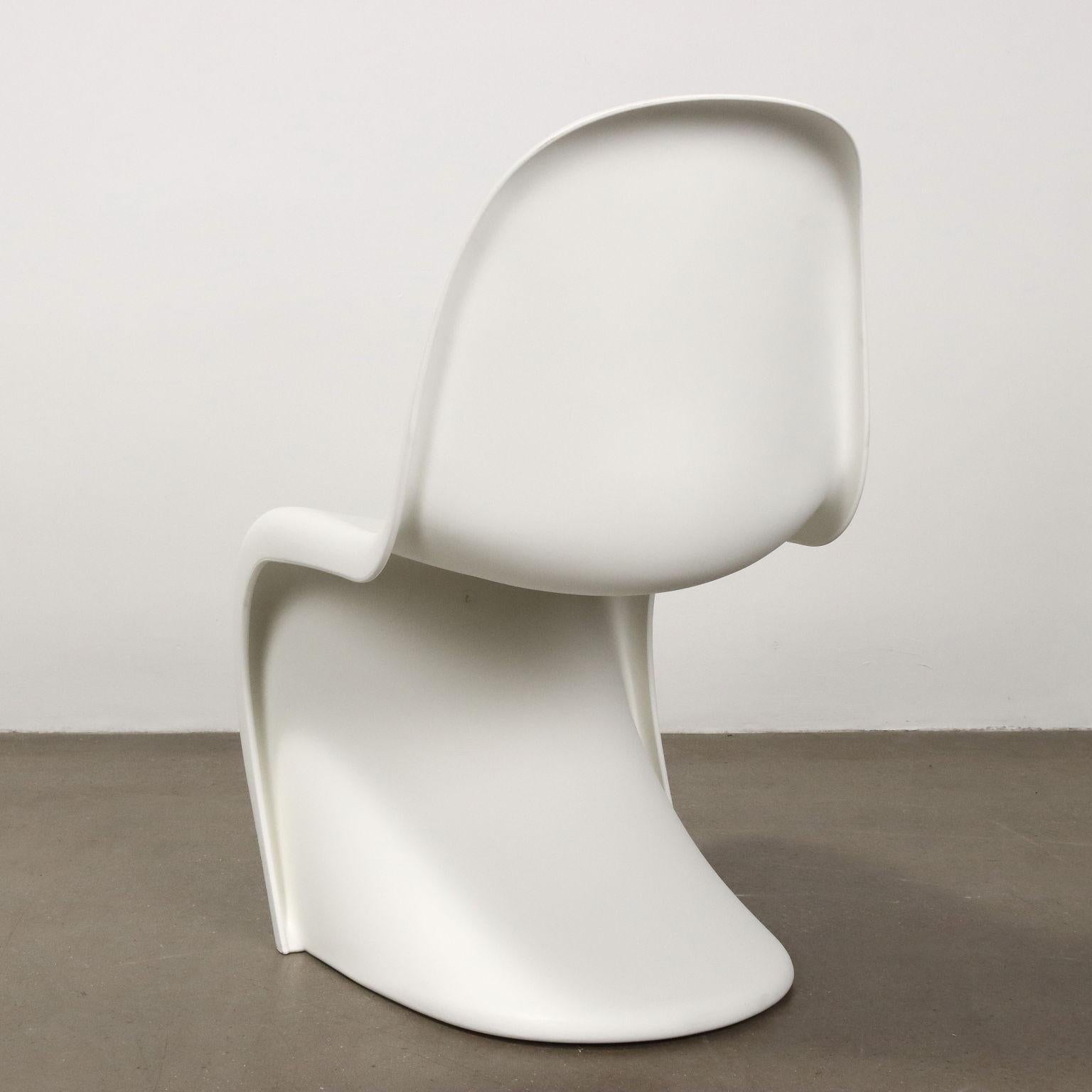 Vier 'Panton Chairs' von Verner Panton für Vitra weiß 80-90er Jahre im Angebot 1