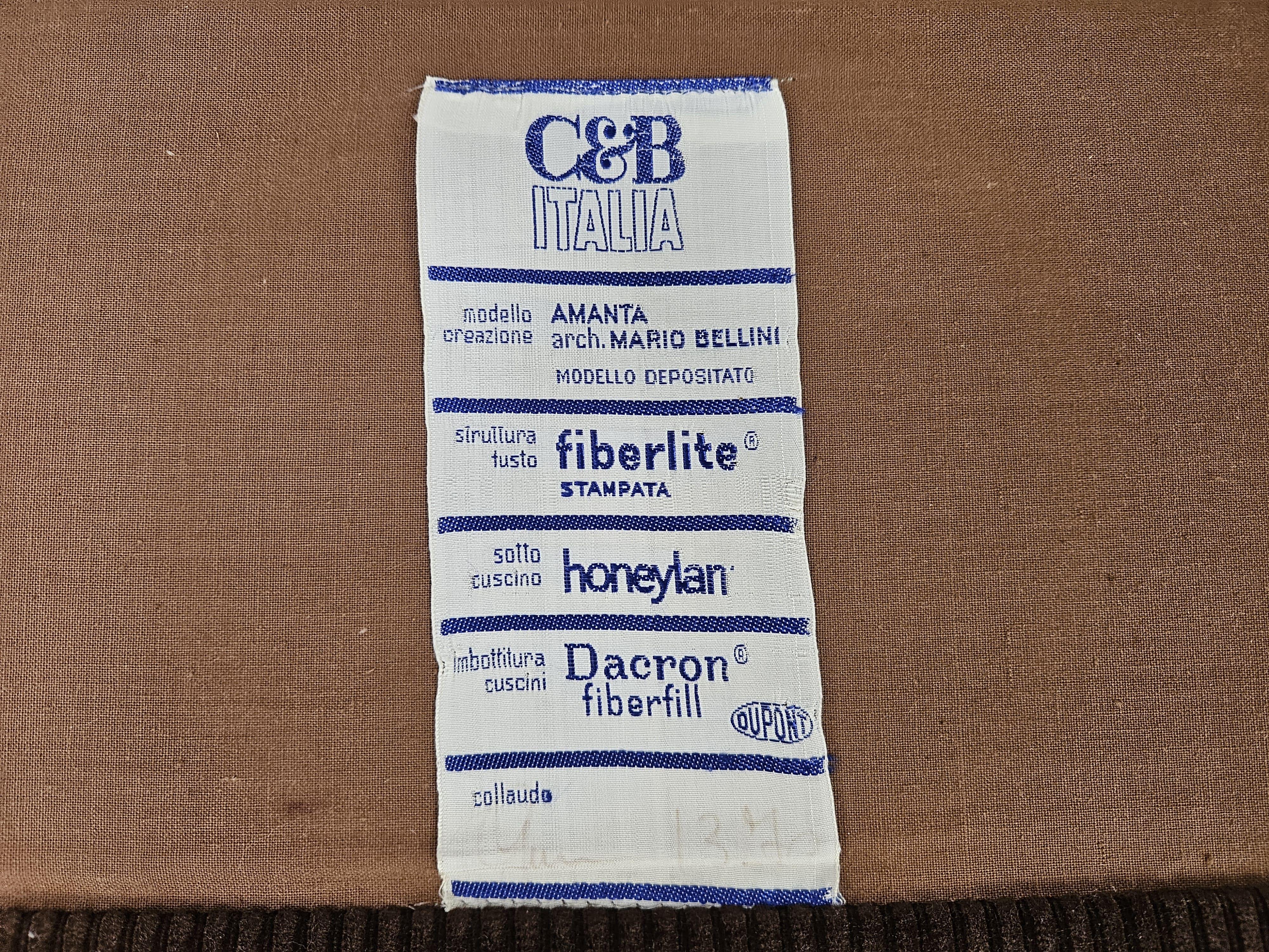 Quattro poltrone Amanta di Mario Bellini per C&B Italia, anni 70 in vendita 7