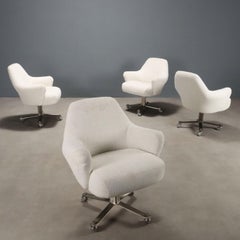 Vier Formanova 'Dolly' Sessel aus den 1960er und 1970er Jahren, weißer Stoff