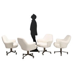 Four 60s-70s Formanova 'Dolly' Armchairs in white fabric