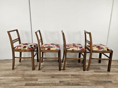 Quattro sedie Art Decò in noce per sala da pranzo, 1940