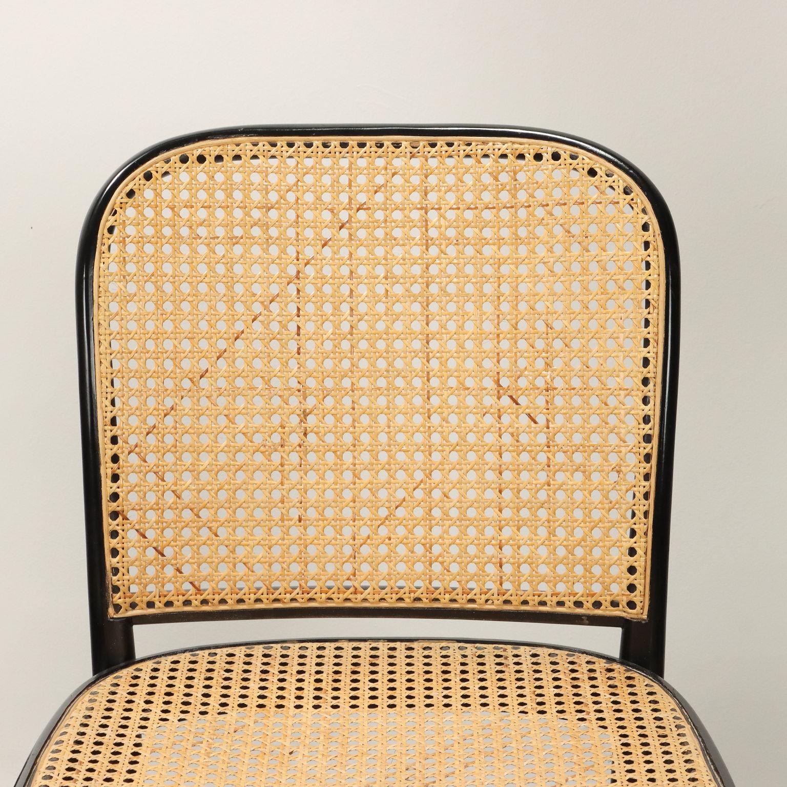 Italian Four chairs with Vienna Straw 1960s-70s