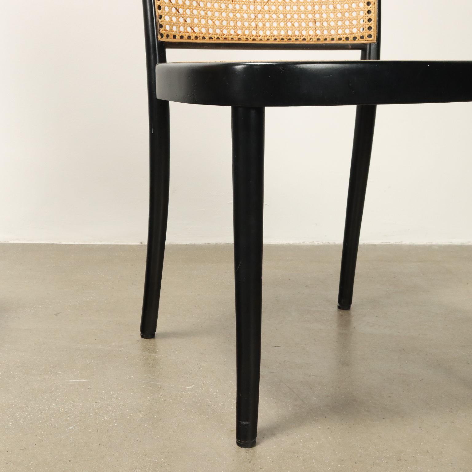 Four chairs with Vienna Straw 1960s-70s In Good Condition In Milano, IT