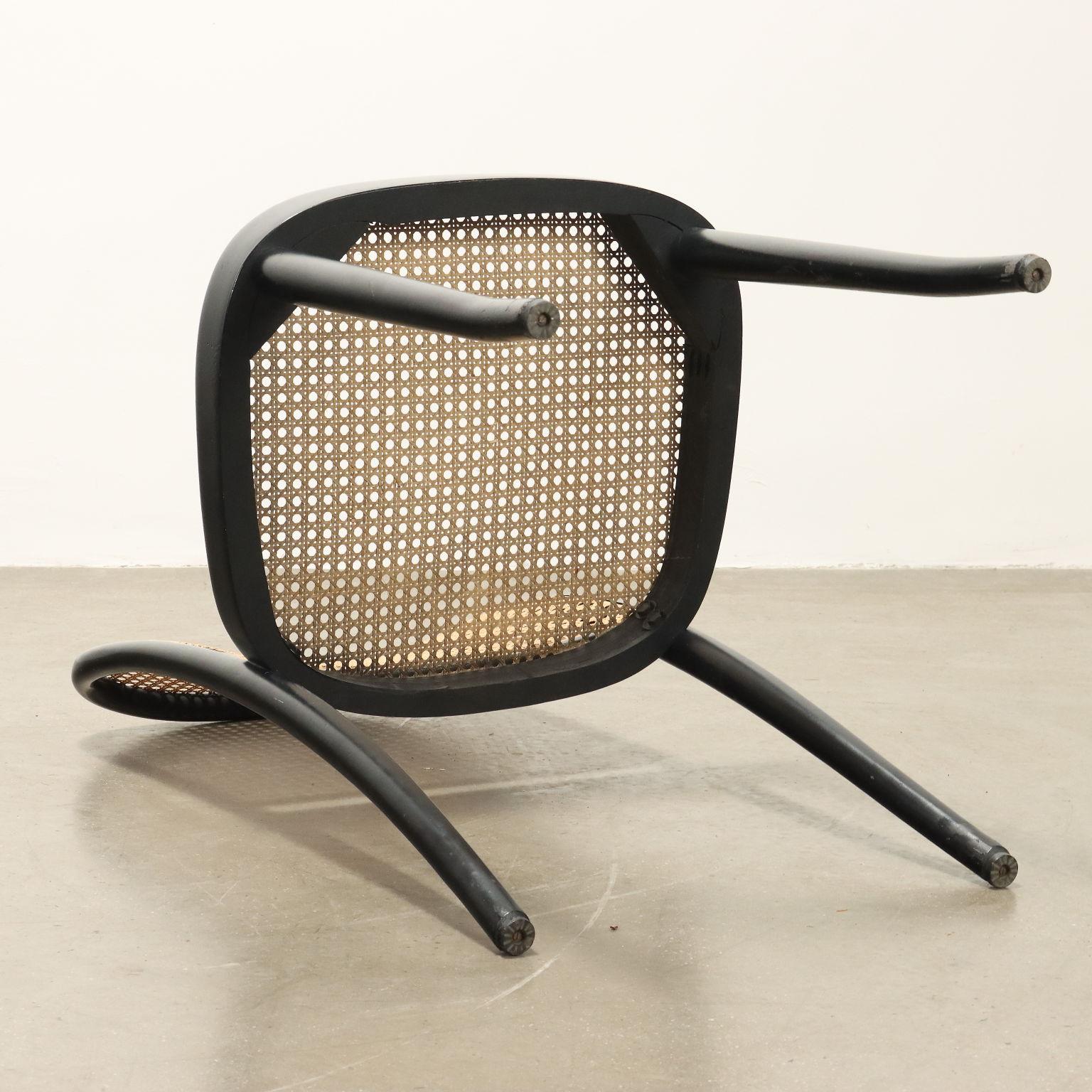 Four chairs with Vienna Straw 1960s-70s 2