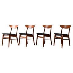 Four vintage Danish teak Farstrup chairs