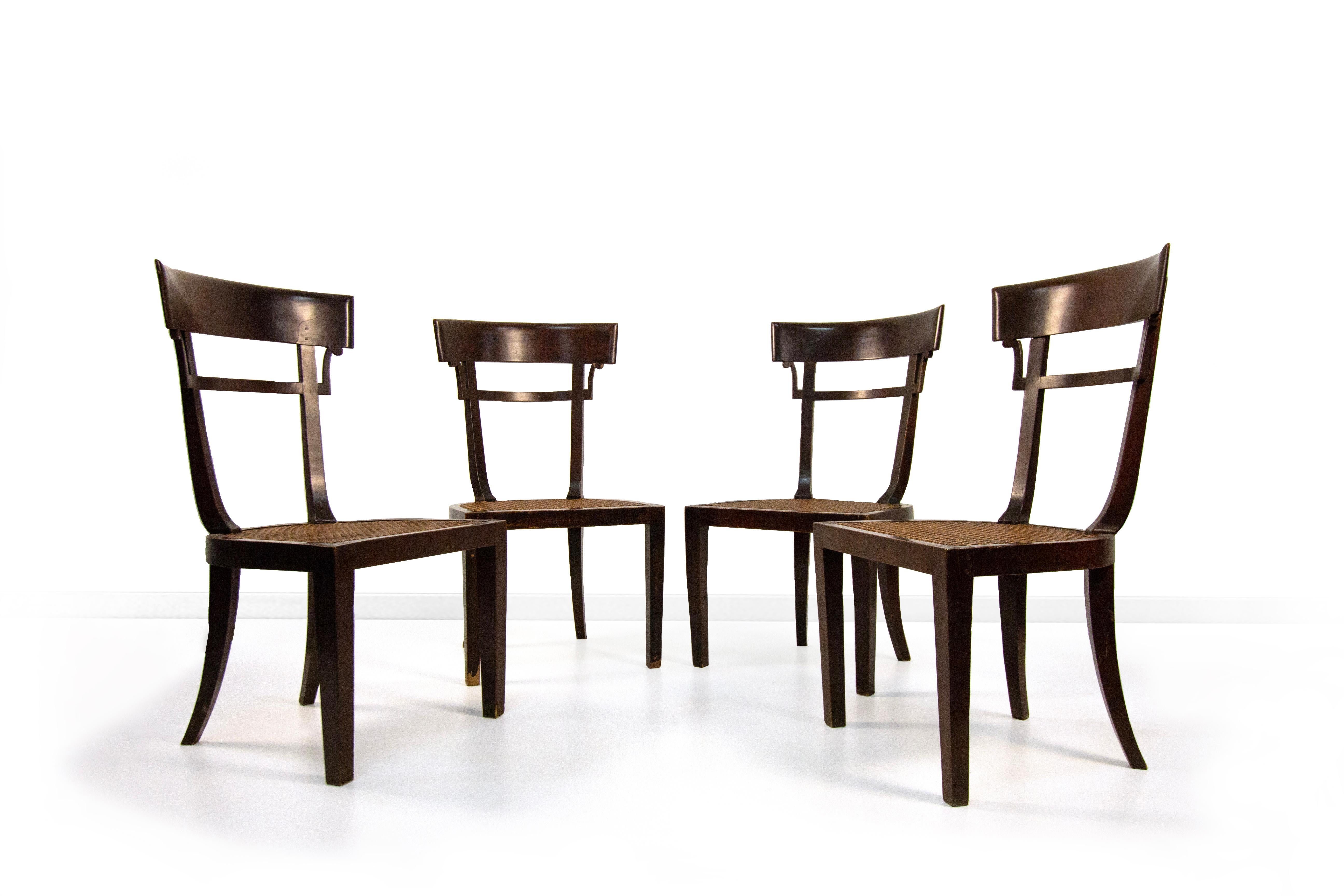 Quattro sedie in legno, XIX secolo im Angebot 2