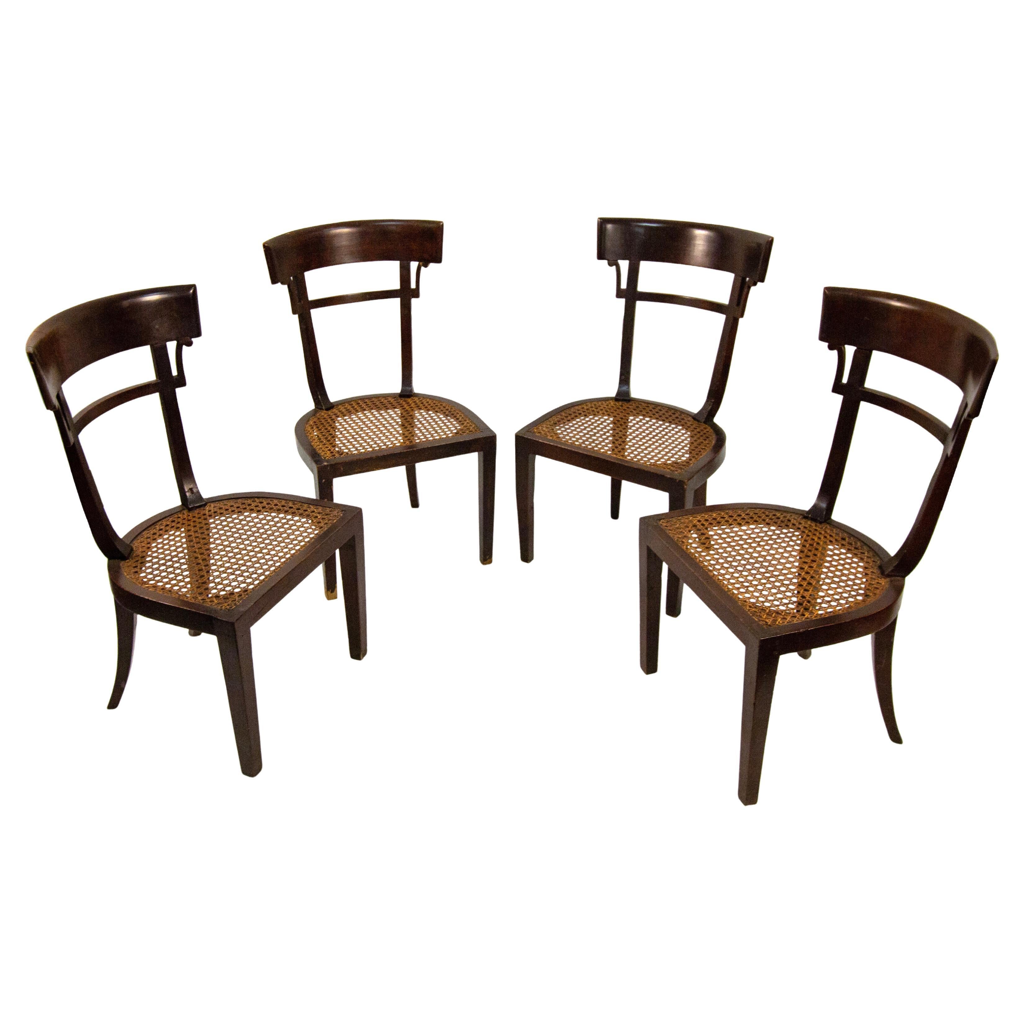 Quattro sedie in legno, XIX secolo im Angebot