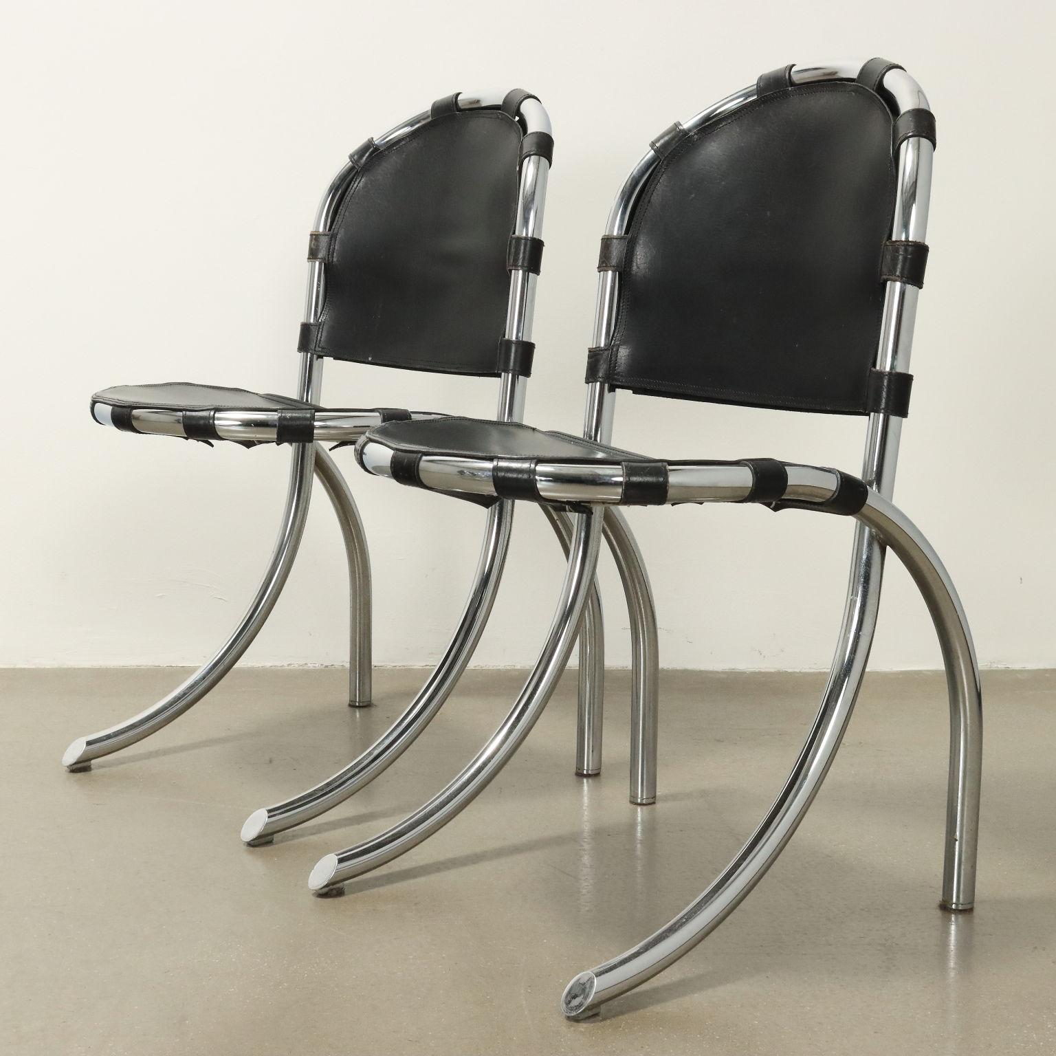 Vier 'Medusa'-Stühle von Alberto Bazzani für Studio Tetrarck 1970er (Moderne der Mitte des Jahrhunderts)