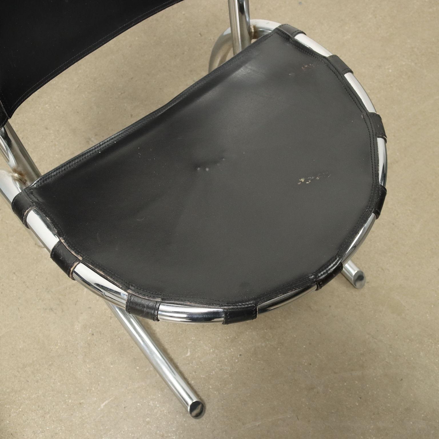 Vier 'Medusa'-Stühle von Alberto Bazzani für Studio Tetrarck 1970er (Metall)