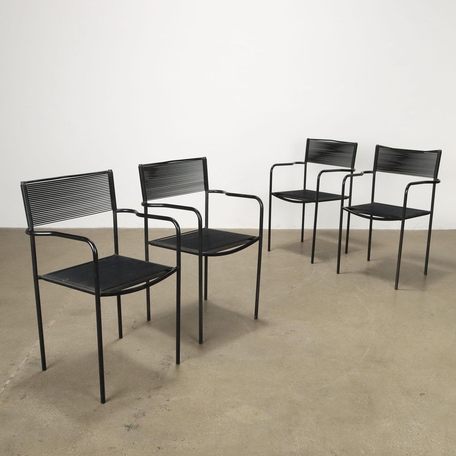 Group of 4 chairs, version with armrests, from the 