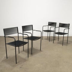 Four "Spaghetti" Chairs by G. Belotti for Alias Anni 80 with Armrests