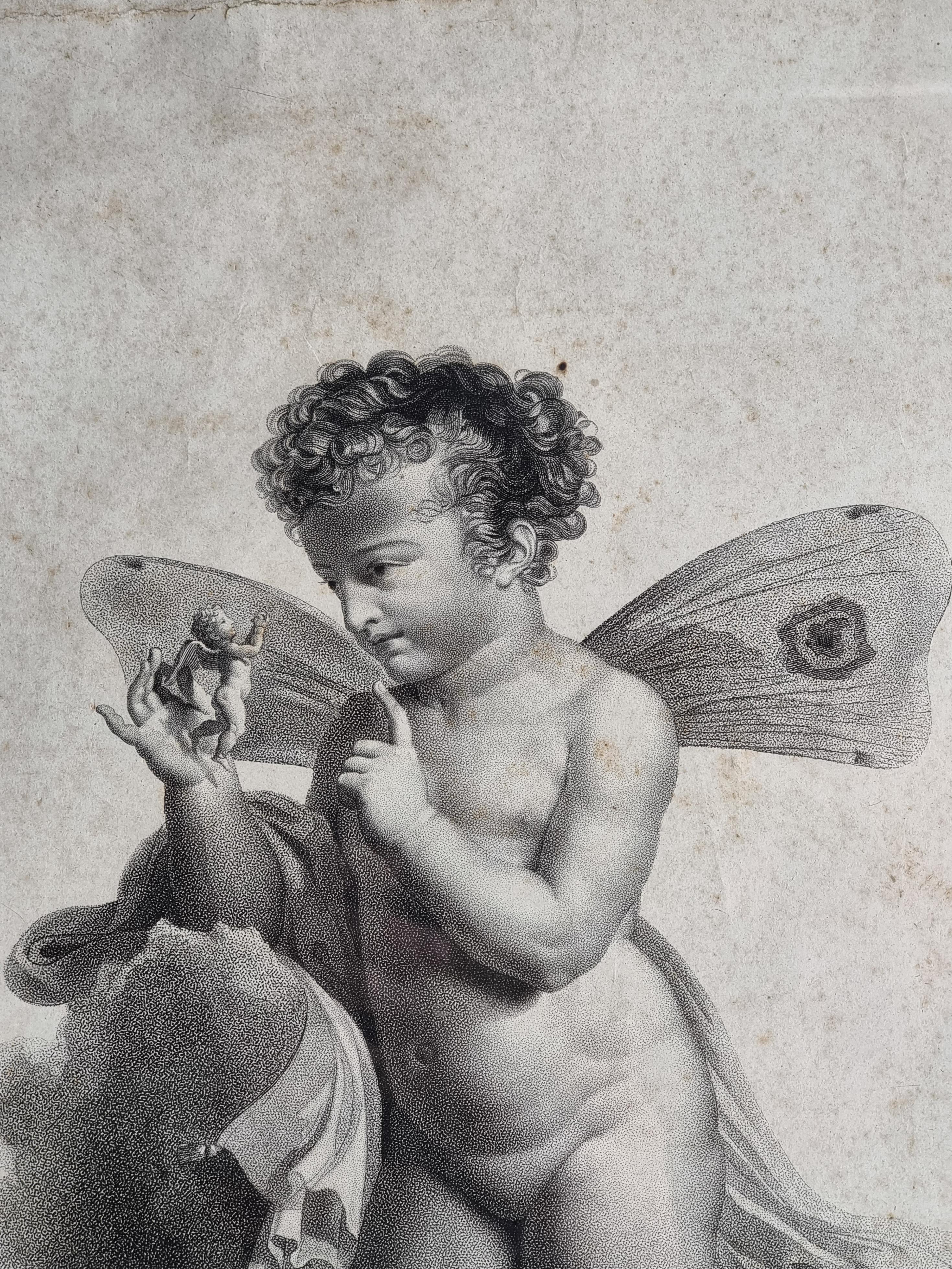 vier französische Drucke, 'Geflügelte Amoretten' Kupferstecher Castel, Verleger Jean - Paris im Angebot 4